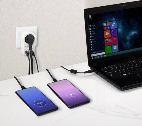Sygonix SY-4755856 Köztes dugalj USB-vel Fehér 5. kép