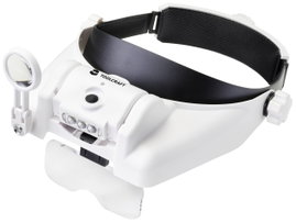 TOOLCRAFT TO-7440588 LED-es fejlámpa LED-es világítással Nagyítási tényező: 3.5 x, 2.5 x, 2.0 x, 1.5