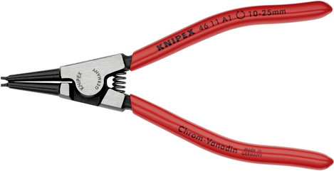 Seeger-gyűrű fogó külső gyűrűkhöz (tengelyek), 140 mm, 10-25 mm, egyenes, Knipex 46 11 A1