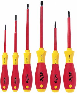 VDE szigetelt villanyszerelő csavarhúzó készlet, 6 részes Wiha SoftFinish 320NZK6SO