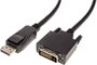 Value Kijelző csatlakozó Csatlakozókábel DisplayPort dugó, DVI-D 24+1 pólusú Csatlakozódugó 1.50 m F bélyegkép