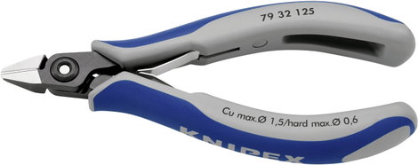 Precíziós elektronikai oldalcsípőfogó, hegyes fej, Knipex 79 32 125 3. kép