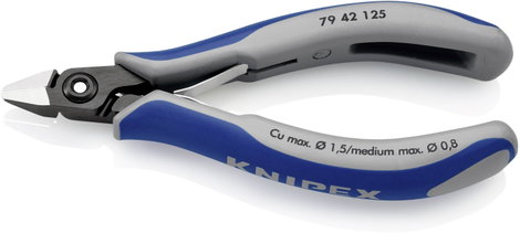 Precíziós elektronikai oldalcsípőfogó, hegyes fej, Knipex 79 42 125 3. kép