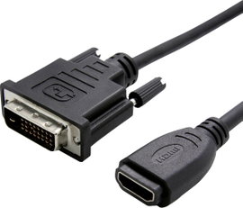 Value DVI / HDMI Átalakító kábel DVI-D 24+1 pólusú Csatlakozódugó, HDMI-A alj 0.15 m Fekete 12.99.31