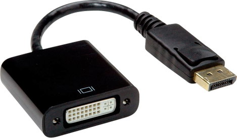 Value Kijelző csatlakozó / DVI Átalakító kábel DisplayPort dugó, DVI-D 24+1 pólusú Aljzat 0.15 m Fek