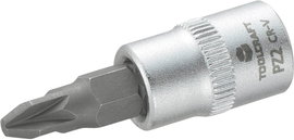 Dugókulcs betét 6,3 mm (1/4) kereszthornyú PZ2 bittel, 37 mm, TOOLCRAFT