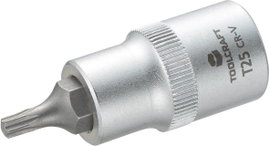 Dugókulcs betét 12,5 mm (1/2), T-profillal T25, hossz: 55 mm, TOOLCRAFT