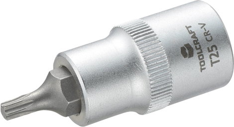 Dugókulcs betét 12,5 mm (1/2), T-profillal T25, hossz: 55 mm, TOOLCRAFT