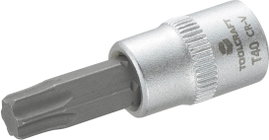 Dugókulcs betét 6,3 mm (1/4), T-profillal T40, hossz: 37 mm, TOOLCRAFT