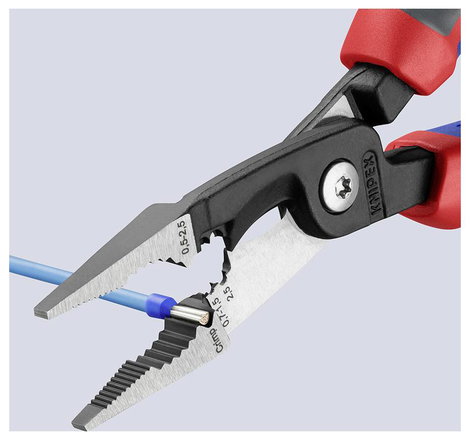 Knipex 13 82 200 Többfunkciós villanyszerelő fogó, kombinált fogó, érvéghüvely krimpelő fogó max. 50 4. kép