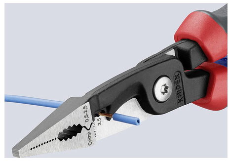 Knipex 13 82 200 Többfunkciós villanyszerelő fogó, kombinált fogó, érvéghüvely krimpelő fogó max. 50 5. kép