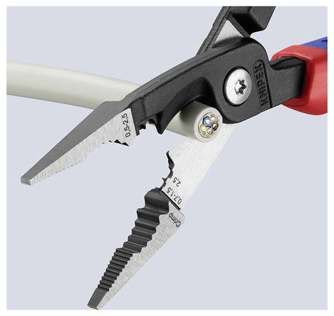 Knipex 13 82 200 Többfunkciós villanyszerelő fogó, kombinált fogó, érvéghüvely krimpelő fogó max. 50 6. kép
