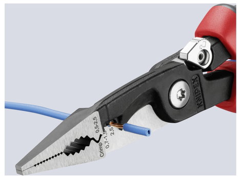 Knipex 13 92 200 Többfunkciós villanyszerelő fogó, kombinált fogó, érvéghüvely krimpelő fogó max. 50 6. kép