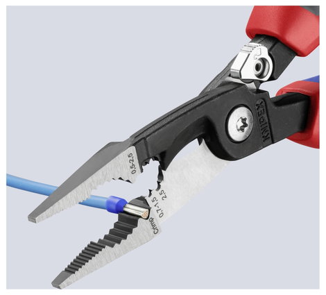 Knipex 13 92 200 Többfunkciós villanyszerelő fogó, kombinált fogó, érvéghüvely krimpelő fogó max. 50 7. kép