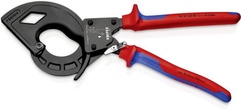 Kábelvágó (racsnis működésű, 3-fokozatú), 320 mm Ø 60 mm/600 mm²/1200 MCM, Knipex 95 32 320 2. kép