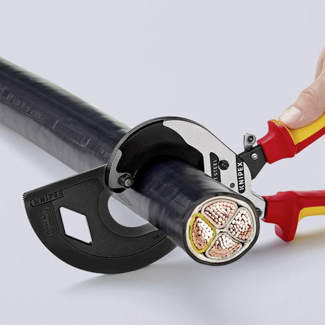 Kábelvágó (racsnis működésű, 3-fokozatú), 320 mm Ø 60 mm/600 mm²/1200 MCM DIN EN/IEC 60900, Knipex 9 2. kép