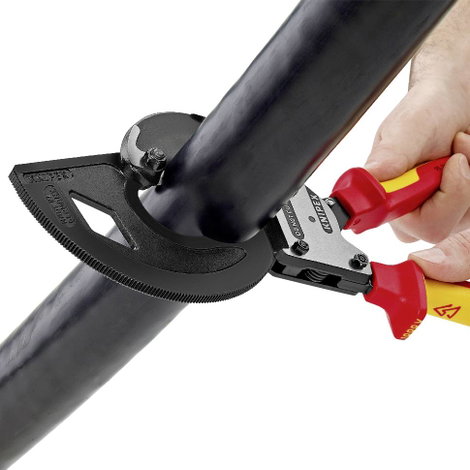 Kábelvágó (racsnis működésű, 3-fokozatú), 320 mm Ø 60 mm/600 mm²/1200 MCM DIN EN/IEC 60900, Knipex 9 3. kép