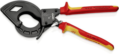 Kábelvágó (racsnis működésű, 3-fokozatú), 320 mm Ø 60 mm/600 mm²/1200 MCM DIN EN/IEC 60900, Knipex 9 4. kép