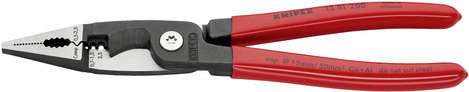 Knipex 13 81 200 Többfunkciós villanyszerelő fogó, kombinált fogó, érvéghüvely krimpelő fogó max. 50