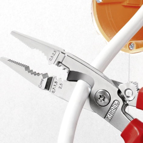 Knipex 13 81 200 Többfunkciós villanyszerelő fogó, kombinált fogó, érvéghüvely krimpelő fogó max. 50 4. kép