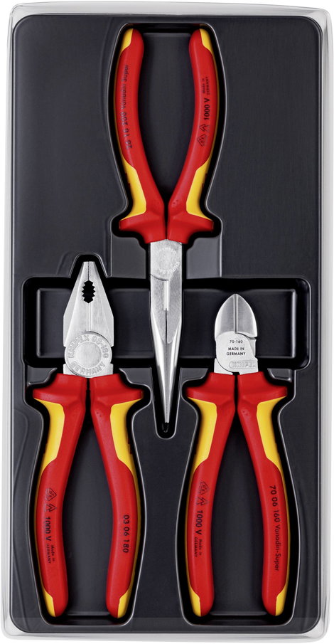 VDE fogó készlet, 3 részes, Knipex 00 20 12