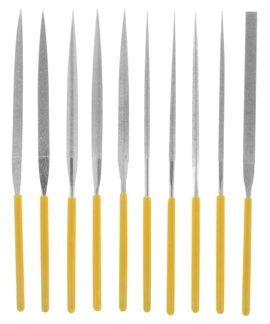 Gyémánt bevonatos tűreszelő készlet, 10 részes, tároló táskával, 140 mm, Donau M53