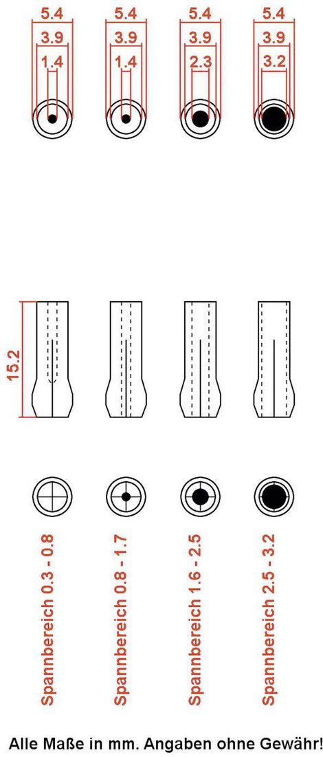 4 befogótokmány minden Drill fúrógéphez, befogási tartomány: 0,3 - 3,2 mm, Donau 1508 2. kép