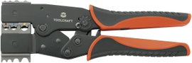 Racsnis krimpelő fogó sarukhoz, érintkezőkhöz Toolcraft 818644 2-IN-1