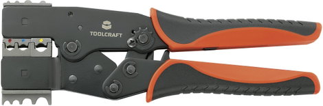 Racsnis krimpelő fogó sarukhoz, érintkezőkhöz Toolcraft 818644 2-IN-1