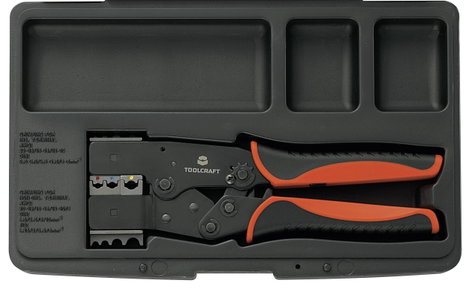 Racsnis krimpelő fogó sarukhoz, érintkezőkhöz Toolcraft 818644 2-IN-1 6. kép