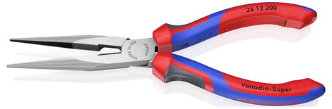 Fél-kerek csőrű fogó vágóéllel (gólyacsőr fogó), 200 mm, 201 g, Knipex 26 12 200 4. kép