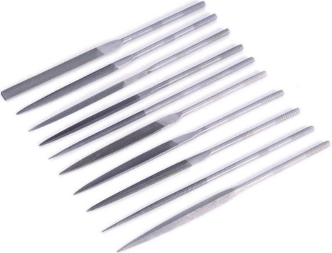 10 részes tűreszelő készlet, szár hossz: 90 mm, TOOLCRAFT