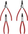 Seeger-gyűrű fogó készlet, 4 részes, 19-60 mm egyenes/90°heggyel, Knipex 00 19 56 2. bélyegkép