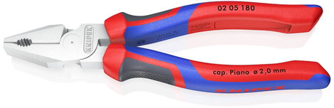 Erő kombinált fogó, 180 mm, vágási érték kemény: Ø 2,5 mm, zongorahuzal: Ø 2 mm, max. 16 mm², Knipex