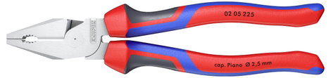 Erő kombinált fogó, 225 mm, vágási érték kemény: Ø 3 mm, zongorahuzal: Ø 2,5 mm, max. 25 mm², Knipex 3. kép