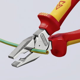 Erő kombinált fogó, 180 mm, vágási érték kemény: Ø 2,5 mm, zongorahuzal: Ø 2 mm, max. 16 mm², Knipex