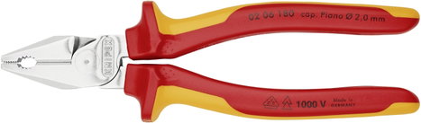 Erő kombinált fogó, 180 mm, vágási érték kemény: Ø 2,5 mm, zongorahuzal: Ø 2 mm, max. 16 mm², Knipex 7. kép