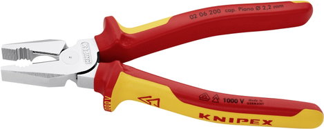 Erő kombinált fogó, 200 mm, vágási érték kemény: Ø 2,8 mm, zongorahuzal: Ø 2,2 mm, max. 25 mm², Knip 9. kép