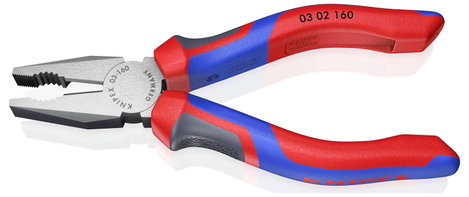 Kombinált fogó, 160 mm, vágási érték: (közepes/kemény) Ø 3,1/2 mm, max. 16 mm², Knipex 03 02 160 2. kép