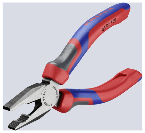 Kombinált fogó, 160 mm, vágási érték: (közepes/kemény) Ø 3,1/2 mm, max. 16 mm², Knipex 03 02 160 4. kép