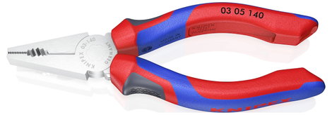 Kombinált fogó, 140 mm, vágási érték: (közepes/kemény) Ø 2,8/1,8 mm, max. 10 mm², Knipex 03 05 140 2. kép