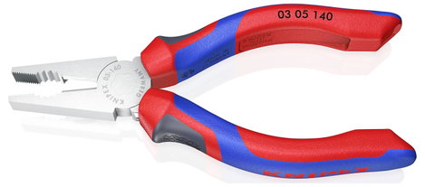 Kombinált fogó, 140 mm, vágási érték: (közepes/kemény) Ø 2,8/1,8 mm, max. 10 mm², Knipex 03 05 140 3. kép