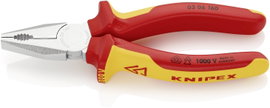 Kombinált fogó, 160 mm, vágási érték: (közepes/kemény) Ø 3,1/2 mm, max. 16 mm², Knipex 03 06 160