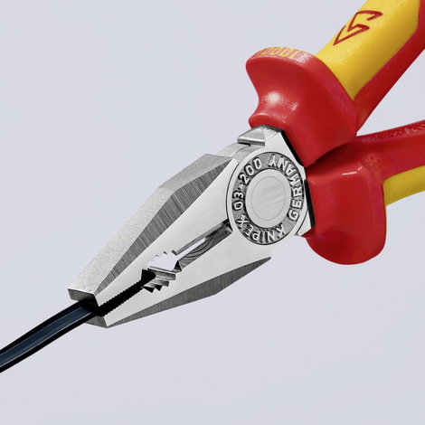 Kombinált fogó, 200 mm, vágási érték: (közepes/kemény) Ø 3,8/2,5 mm, max. 16 mm², Knipex 03 06 200 3. kép