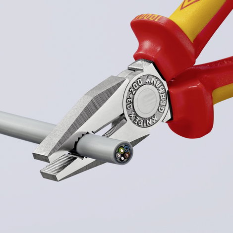 Kombinált fogó, 200 mm, vágási érték: (közepes/kemény) Ø 3,8/2,5 mm, max. 16 mm², Knipex 03 06 200 4. kép