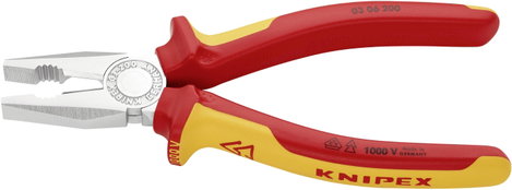 Kombinált fogó, 200 mm, vágási érték: (közepes/kemény) Ø 3,8/2,5 mm, max. 16 mm², Knipex 03 06 200 7. kép