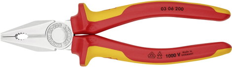 Kombinált fogó, 200 mm, vágási érték: (közepes/kemény) Ø 3,8/2,5 mm, max. 16 mm², Knipex 03 06 200 8. kép