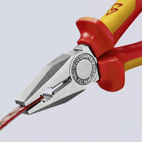 Kombinált fogó, 200 mm, vágási érték: (közepes/kemény) Ø 3,8/2,5 mm, max. 16 mm², Knipex 03 06 200 9. kép
