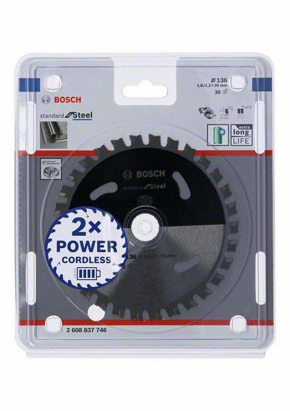 Bosch Accessories Bosch Power Tools 2608837746 Körfűrészlap 136 x 20 mm Fogak száma (collonként): 30 2. kép