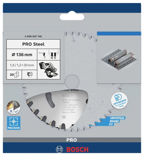 Bosch Accessories Bosch Power Tools 2608837746 Körfűrészlap 136 x 20 mm Fogak száma (collonként): 30 3. kép